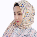Moda mulheres tarja tribal impresso padrão floral chiffon hijab lenço xale